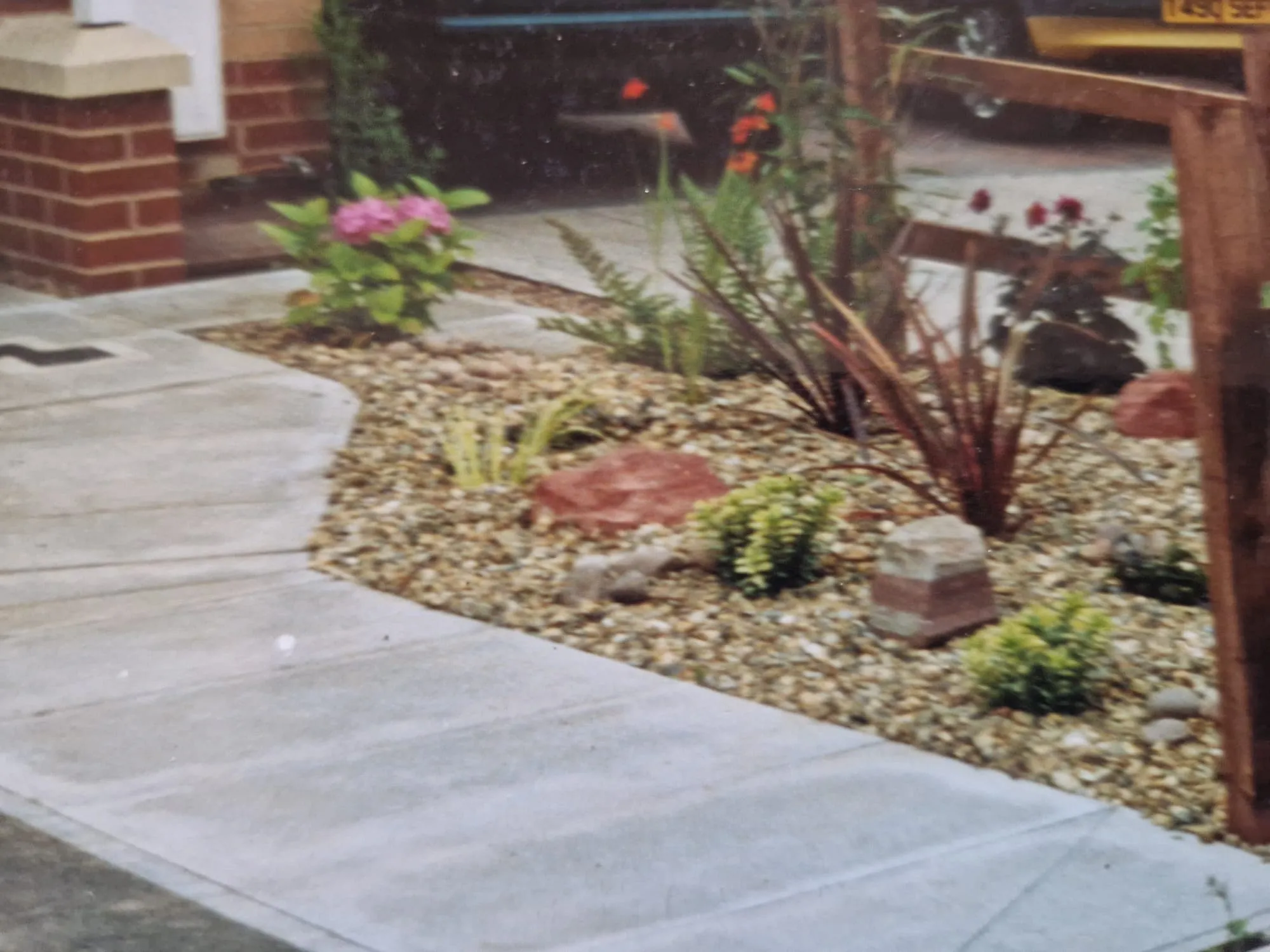 Paved garden pathway